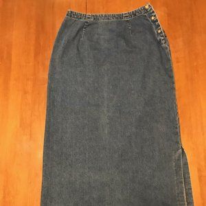 Eddie Bauer long blue denim skirt   Size 12